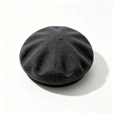 Classico berretto berretto grigio scuro con berretto imbottito in feltro Tessuto misto lana per comfort e durata Comodo cappello streetwear quotidiano