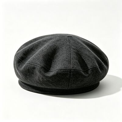 Classico berretto berretto grigio scuro con berretto imbottito in feltro Tessuto misto lana per comfort e durata Comodo cappello streetwear quotidiano