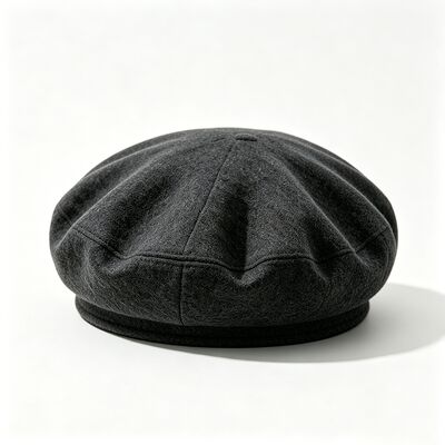 Classico berretto berretto grigio scuro con berretto imbottito in feltro Tessuto misto lana per comfort e durata Comodo cappello streetwear quotidiano