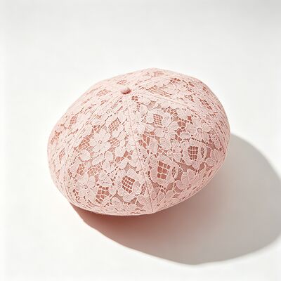 Vintage rosa pizzo beretta modello floreale beretta traspirante cappello con e elegante quotidiano & festa copricapo
