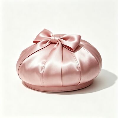 Elegante cappello rosa satinato con tessuto 150 grammi leggero e taglia personalizzata per indossare casual