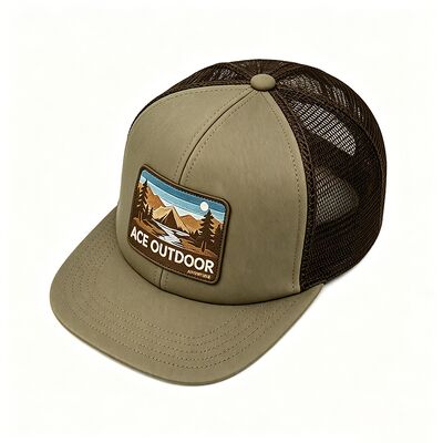 Cappello da camionista verde chiaro con bordo curvo colori personalizzabili perfetti per uniformi di squadra marchio aziendale e abbigliamento casual