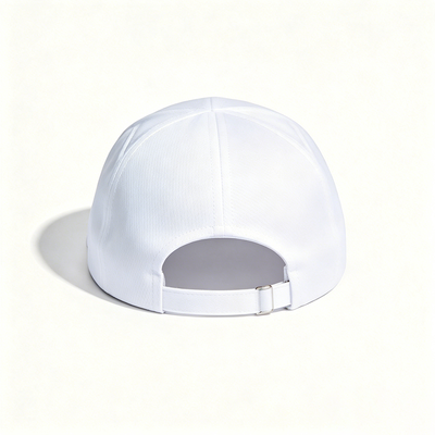 Cappuccio a cinghia metallica poliestere sportivo traspirante non strutturato confortevole regolabile cappello casuale per attività all'aperto