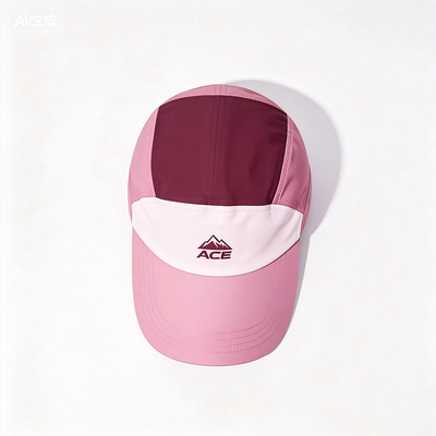 Cappello da camper a 5 pannelli a tesa piatta con logo personalizzabile e cinturino a strappo per attività all'aperto