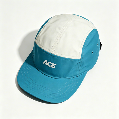 Cappello da campeggio a 5 pannelli con bordo piatto sport mesh sweatband una taglia si adatta a tutti per le attività all'aria aperta