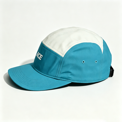 Cappello da campeggio a 5 pannelli con bordo piatto sport mesh sweatband una taglia si adatta a tutti per le attività all'aria aperta
