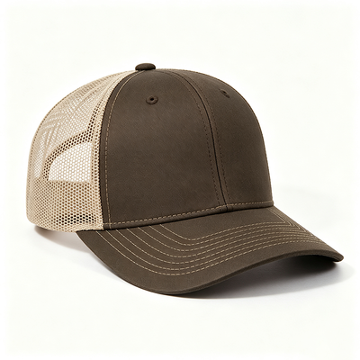 Unisex trucker cap designed with breathable mesh back adjustable snap closure and durable fabric ideal for everyday outdoor wear