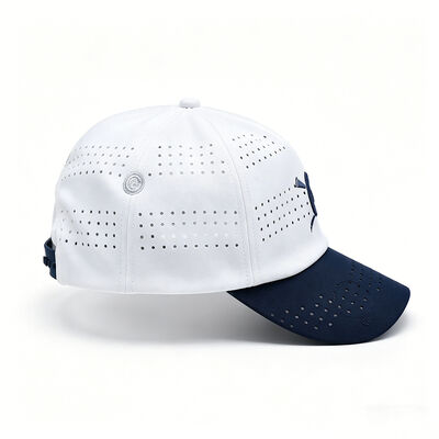 Chiusura di fascia di plastica 6 pannelli Cappuccio da baseball Logo frontale ricamato Ottima scelta per le sfilate di moda e le escursioni estive
