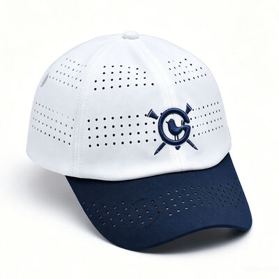 Chiusura di fascia di plastica 6 pannelli Cappuccio da baseball Logo frontale ricamato Ottima scelta per le sfilate di moda e le escursioni estive