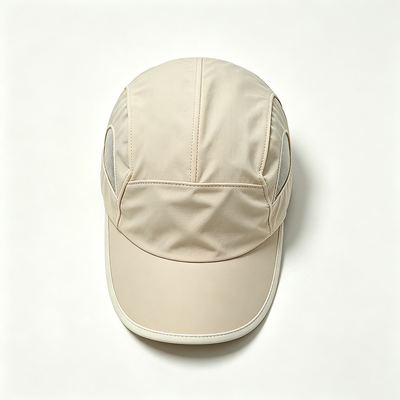 Cappellino Camper a 5 pannelli con visiera curva e cuciture a contrasto, copricapo resistente e confortevole per uno stile di vita attivo