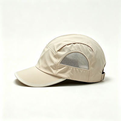 Cappellino Camper a 5 pannelli con visiera curva e cuciture a contrasto, copricapo resistente e confortevole per uno stile di vita attivo