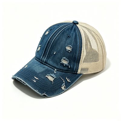 Cappellino trucker a 6 pannelli di alta qualità con tessuto in cotone ideale per attività all'aperto, moda casual e branding di squadra