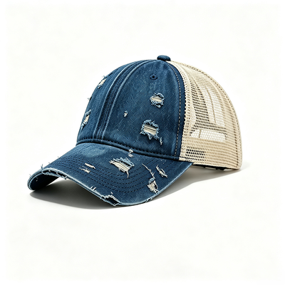 Cappellino trucker a 6 pannelli di alta qualità con tessuto in cotone ideale per attività all'aperto, moda casual e branding di squadra