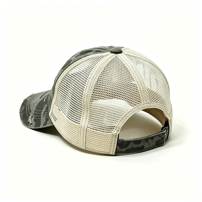 Cappuccio del camionista a visiera curva camuffato con struttura costruita retro reticolato resistente e chiusura regolabile per l'uso quotidiano