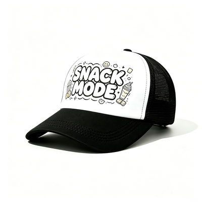 Cappellino trucker a 6 pannelli curvo con chiusura a scatto in plastica, personalizzabile, ideale per campagne, uniformi di squadra e abbigliamento casual