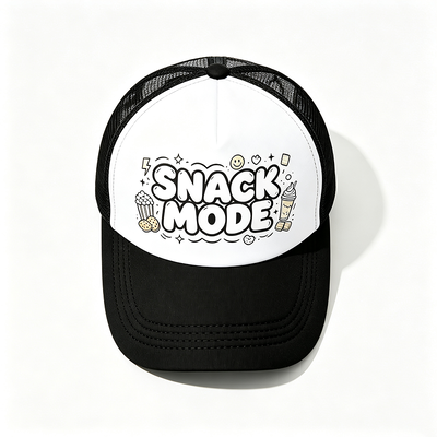 Cappellino trucker a 6 pannelli curvo con chiusura a scatto in plastica, personalizzabile, ideale per campagne, uniformi di squadra e abbigliamento casual
