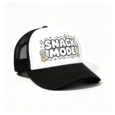 Cappellino trucker a 6 pannelli curvo con chiusura a scatto in plastica, personalizzabile, ideale per campagne, uniformi di squadra e abbigliamento casual