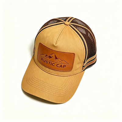 Cappellino trucker a 6 pannelli con rete traspirante sul retro, chiusura a scatto regolabile, ideale per eventi e uniformi