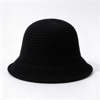 20 anni di esperienza Cap 3D Floral Applique Crochet Bucket Hat realizzato con filati di cotone adatto per i viaggi Beach Streetwear quotidiano