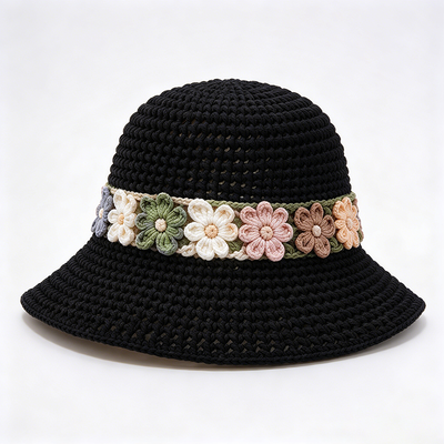 Cappello da cucchiaio a spillo di cotone Filato larghe sponde Testa elegante Perfetta per viaggiare Strada abbigliamento da strada quotidiano