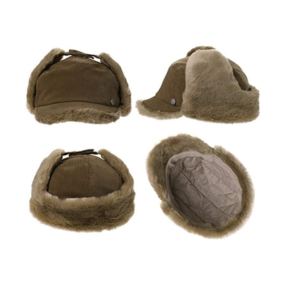 il cacciatore di pelli Bomber Snow Hat di Cap Male Female dell'aviatore allineato pelliccia di 58cm con l'orecchio agita Ski Ushanka all'aperto