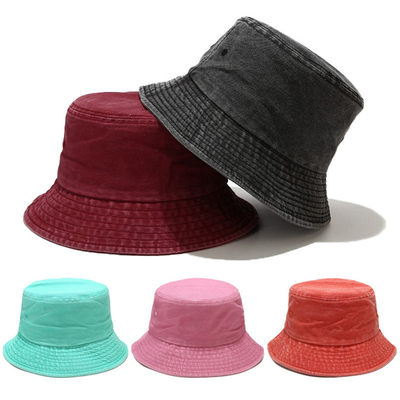 Cappuccio normale pieghevole del denim del cotone di Bucket Hat Washed del pescatore unisex per all'aperto