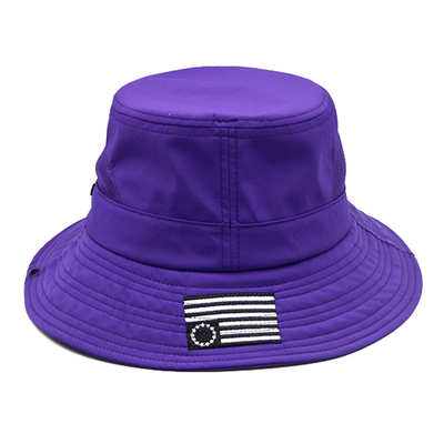 Cappello da secchio viola Produttore Logo ricamo personalizzato Confortevole design per esterni Cappello da secchio di cotone
