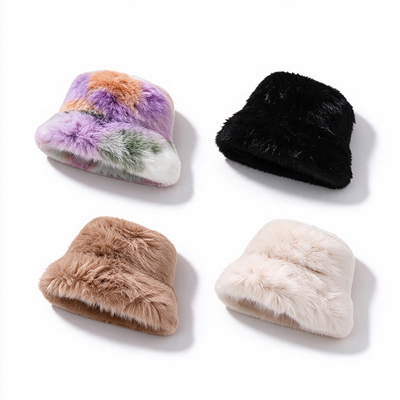 Cappello a secchiello in finta pelliccia, morbido cappello da pescatore in peluche, caldo cappello autunnale invernale per abbigliamento quotidiano da strada e da esterno